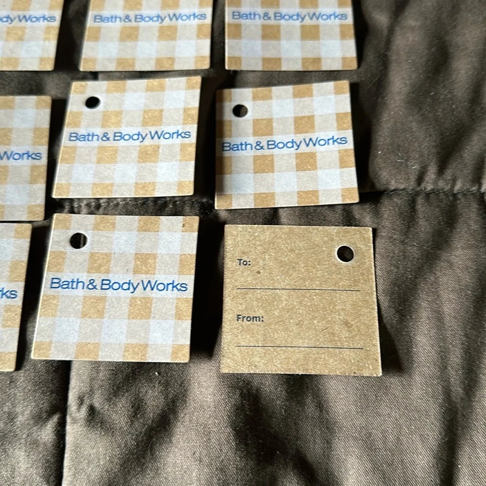Bath & Body Works Small Cardboard Gingham Gift Tags